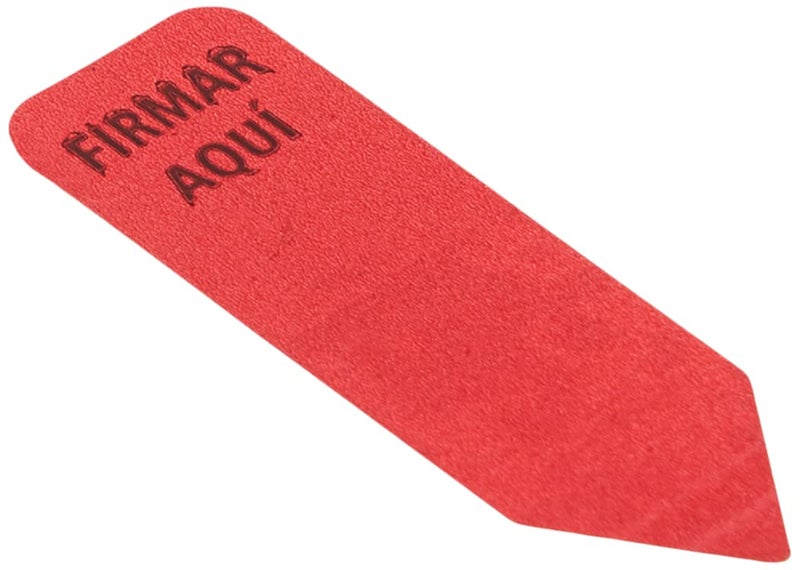 Redi-Tag Printed Arrow Dispenser Flag, Firmar Aqui (Sign Here), Spanish Language, Red, (82025) (Pack of 1)